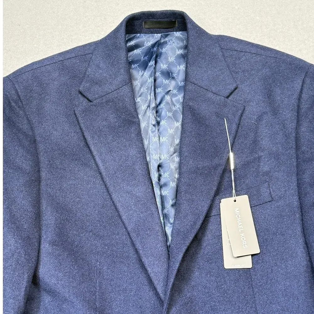 Michael Kors Men's Wool Cashmere Blend Lux Classic-Fit Sport Coat Navy 40R $395